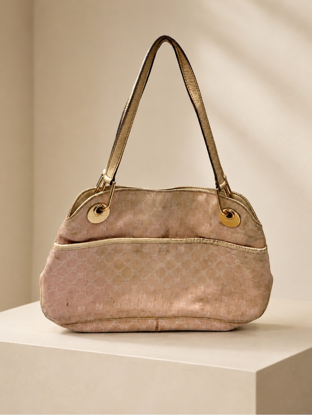Gucci Pink GG Canvas Eclipse Shoulder Bag | Fair/Poor Condition - Picture 13 of 13